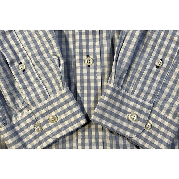 L.L. Bean Shirt Mens Large Blue Check Long Sleeve Pocket Button Up  SIZE XL - Picture 4 of 9